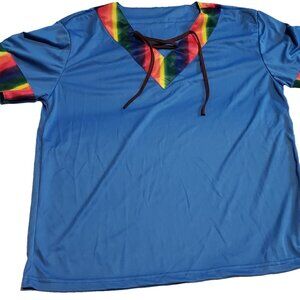 Cosplay Shirt Renaissance Medieval Blue Rainbow Gay LGBT LGBTQ Unisex Men Women
